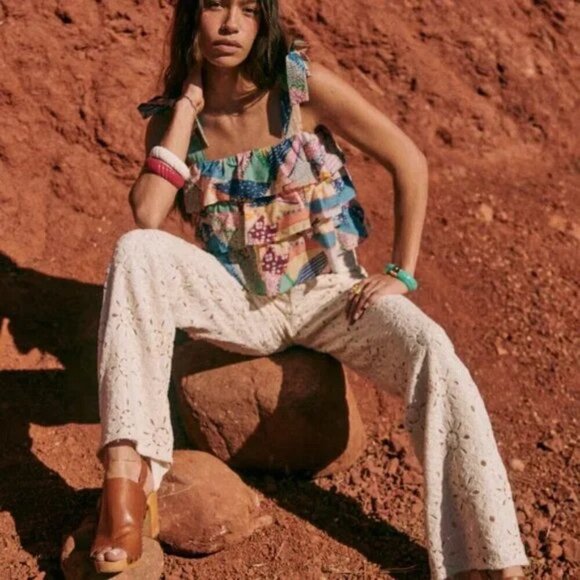 Sezane Mazy Top in Patchwork Vintage size 36 NWT - Picture 3 of 9